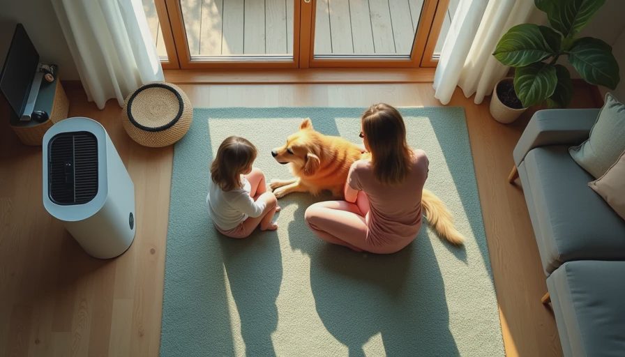 Visual context for air purifier for pet hair