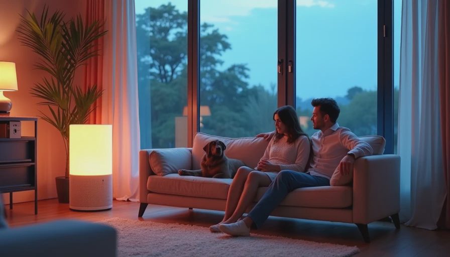 Visual context for air purifier for pet dander