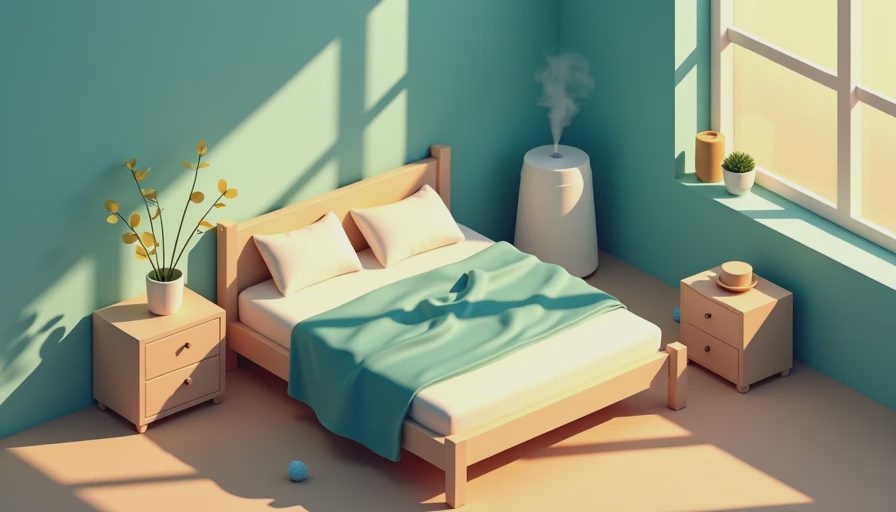 Visual context for humidifier for bedroom